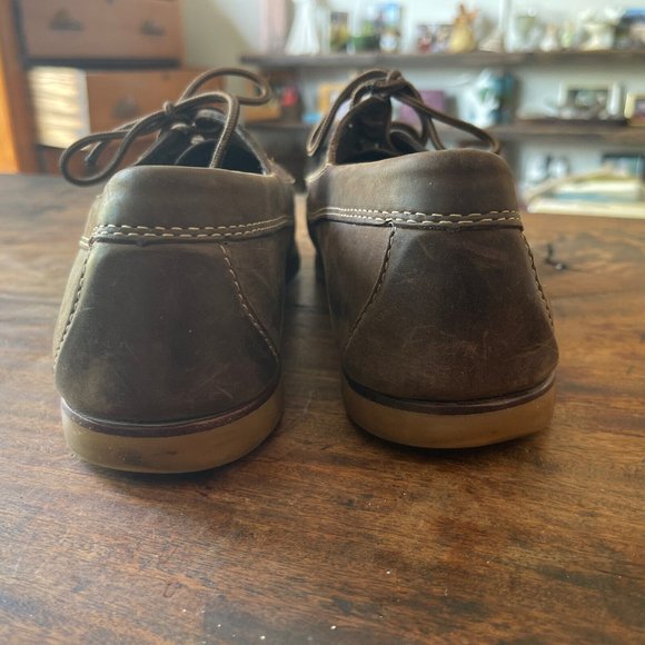 Men\'s LL Bean Signature Black Hand Sewn Jackman Camp Moc Boat Shoe Sz 9.5 D